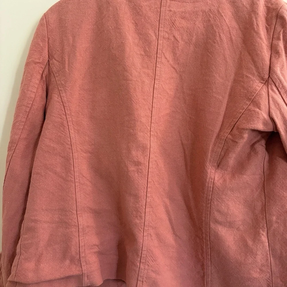 Ann Taylor LOFT Women's Pink Blazer Jacket Linen and Cotton Blend Size 8
